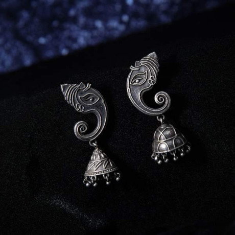 ferosh-silver-oxidised-tassel-for-women-drop-earrings-online-big-0