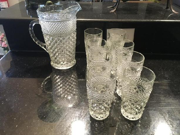 antique-diamond-cut-pitcher-and-8-glasses-big-3