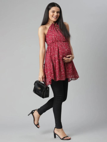 sleeveless-maternity-tiered-ruffle-halter-top-floral-print-big-0