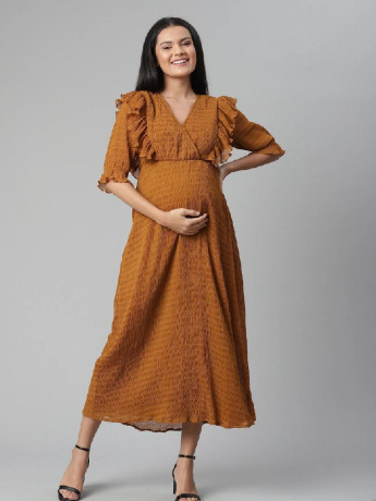pleated-ruffle-maternity-nursing-dress-big-2