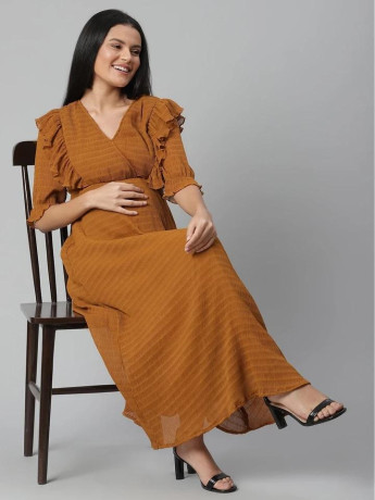 pleated-ruffle-maternity-nursing-dress-big-0