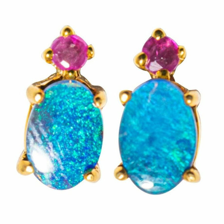 an-earths-royal-14kt-yellow-gold-tourmaline-australian-opal-stud-earrings-big-0