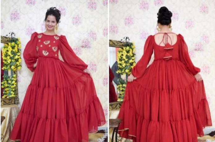 buy-maroon-embroidered-massive-flare-dress-big-0
