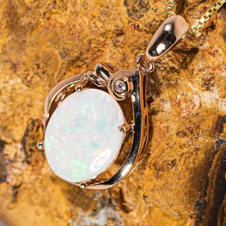 new-love-14kt-rose-gold-diamond-australian-solid-white-opal-necklace-big-0