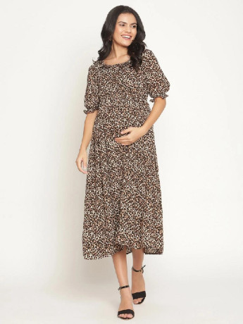 nursing-friendly-casual-maternity-midi-dress-animal-print-big-3