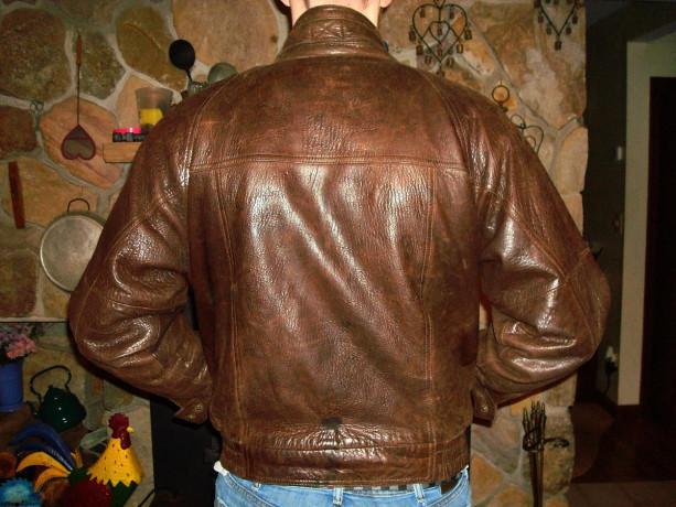 pierre-cardin-vintage-leather-bomber-lined-jacket-mens-size-medium-movie-film-big-4