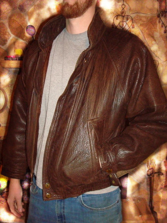 pierre-cardin-vintage-leather-bomber-lined-jacket-mens-size-medium-movie-film-big-3