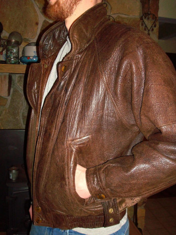 pierre-cardin-vintage-leather-bomber-lined-jacket-mens-size-medium-movie-film-big-2