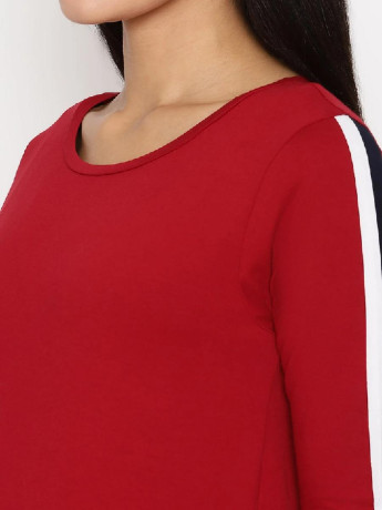 2pc-maternity-overbelly-shorts-comfy-tee-set-red-big-1