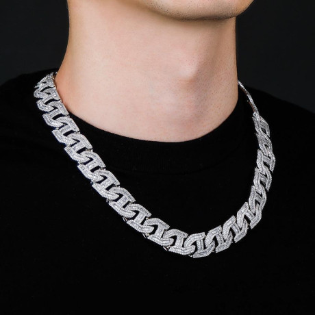 16mm-18k-white-gold-plated-baguette-curb-link-chain-big-0