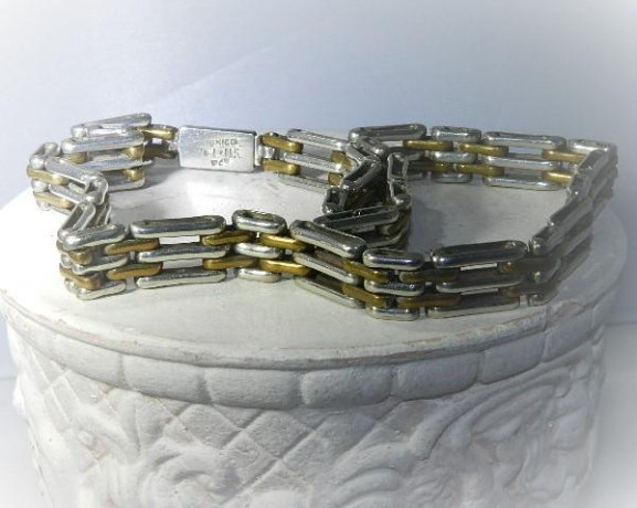 beautiful-handmade-vintage-heavy-two-tone-silver-brass-gold-statement-necklace-signed-hallmarked-925-mexico-taxco-big-2