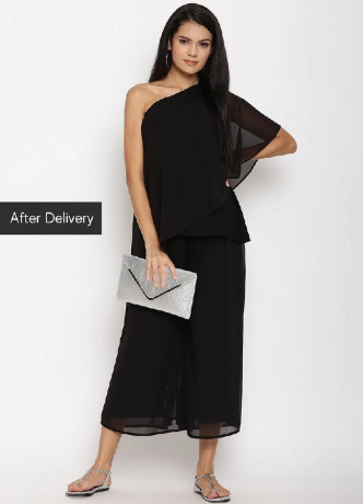 2pc-maternity-one-shoulder-top-with-pants-set-black-big-0