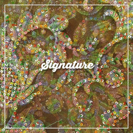 buy-medallian-yellow-net-fabric-with-colorful-thread-and-sequence-work-at-mk-signature-big-0
