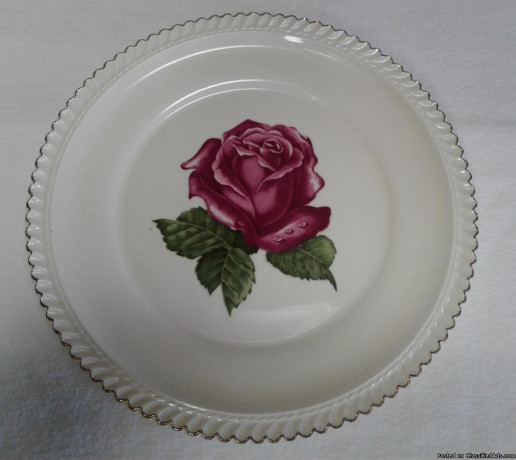 vintage-harker-pottery-rose-cake-plate-platter-server-set-big-2