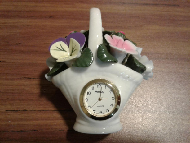 timex-collectible-porcelain-flower-basket-mini-clock-new-big-2