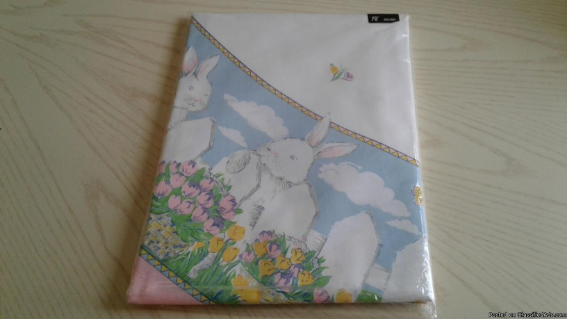tobin-home-fashions-easter-meadow-70-round-tablecloth-vintage-new-big-3